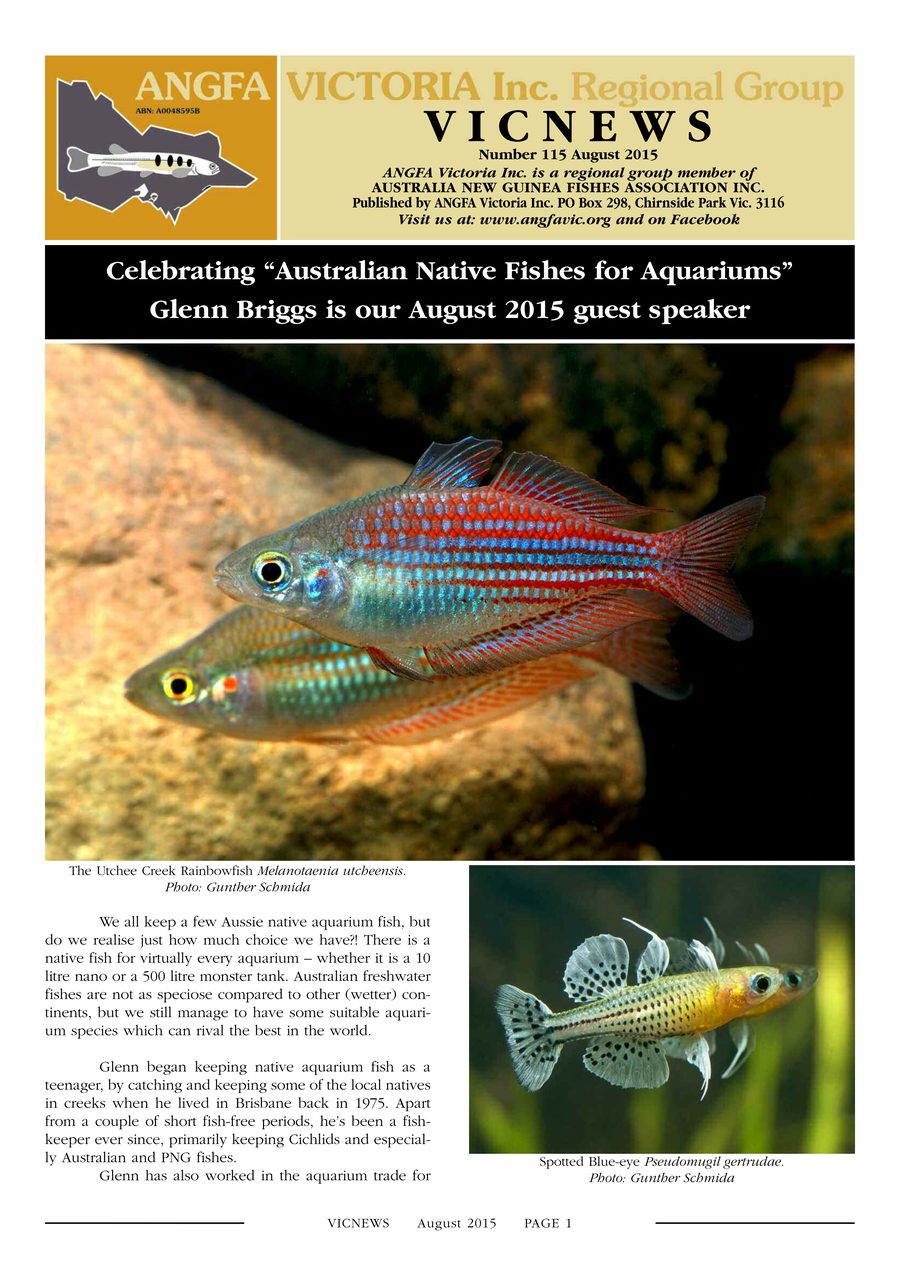ANGFA Vic News issue 115 cover, featuring Glenn Briggs as guest speaker