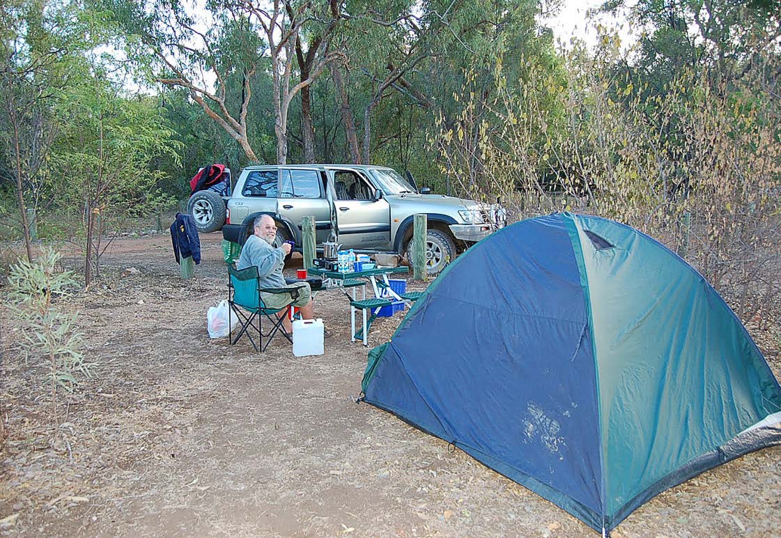 Gunther Schmida camping at Boodjamulla Lawn Hill National Park, Queensland, June 2007