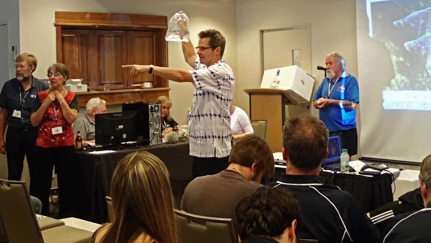 Glenn Briggs auctioneering a lot at the Mega Auction