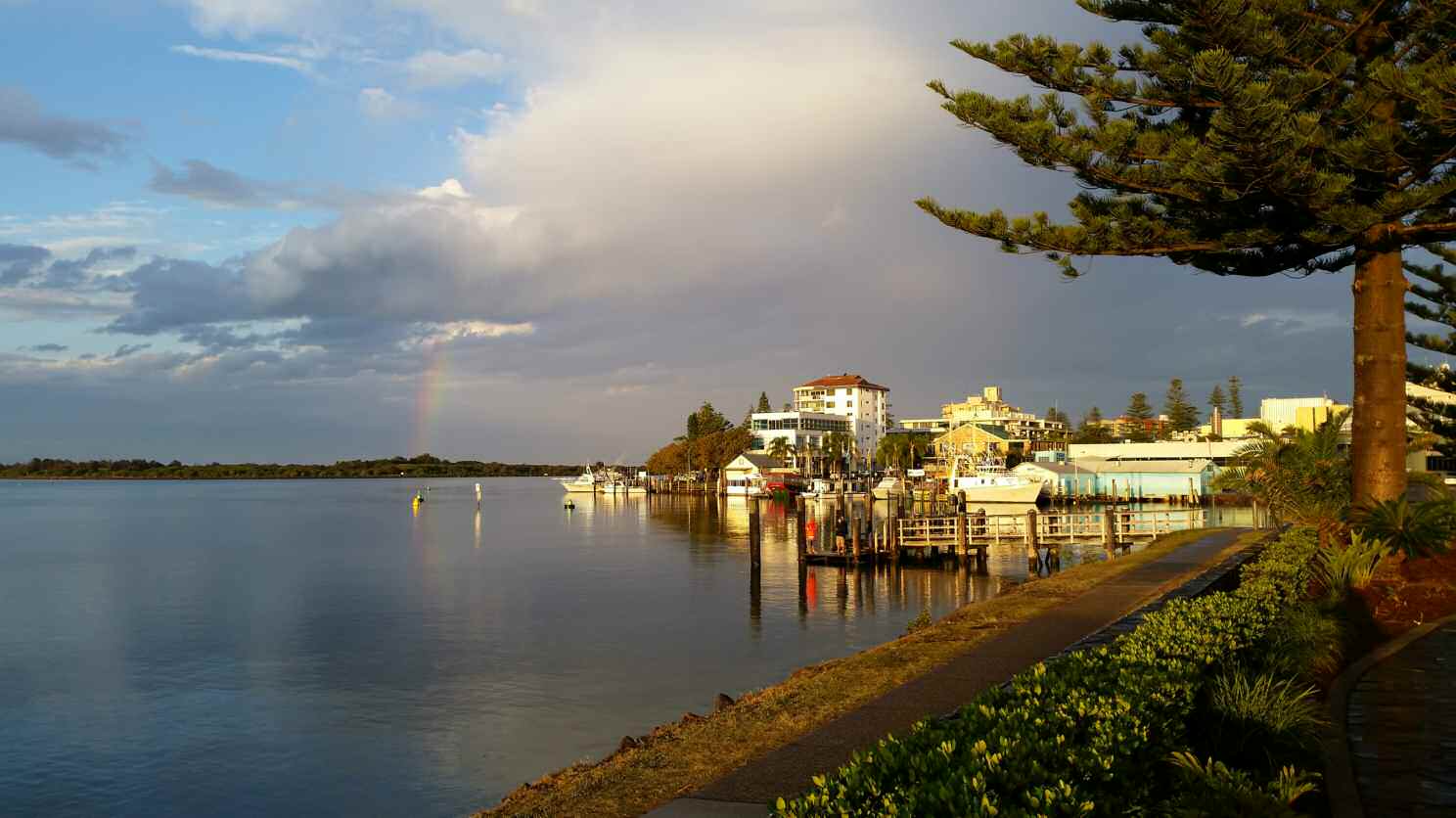 Evening view along the Hastings River near Port Macquarie