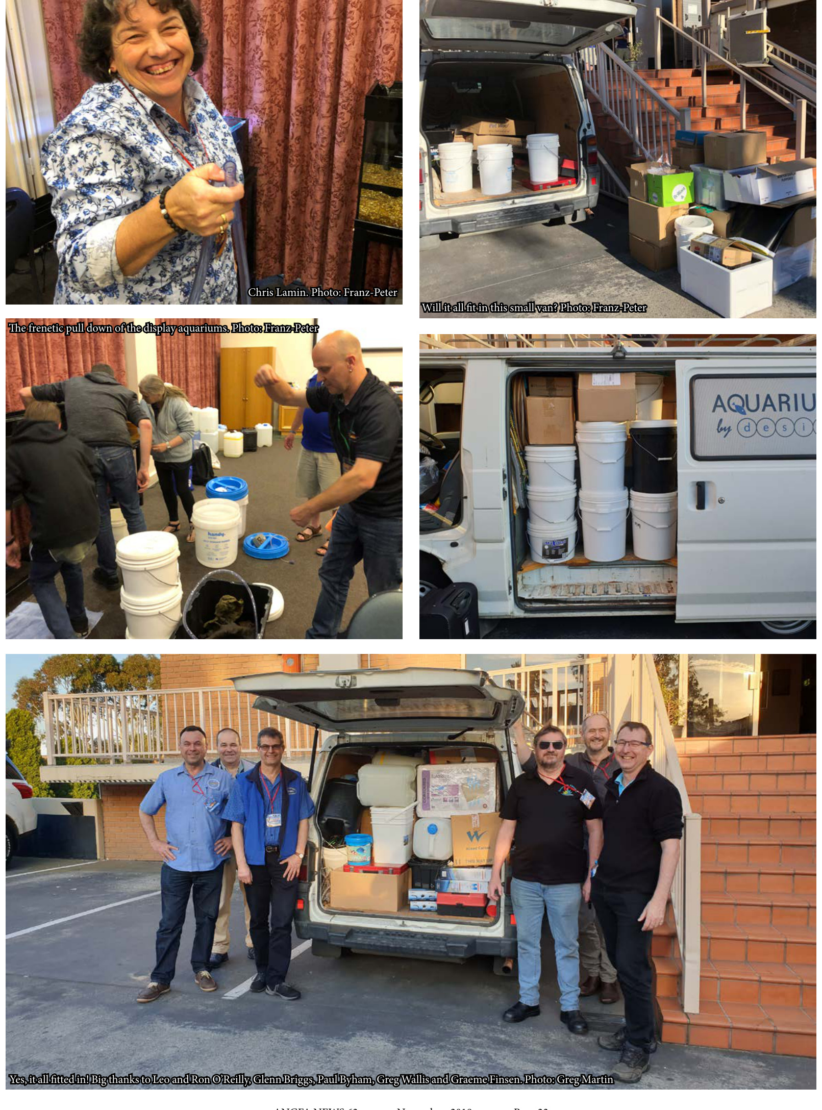 Packing the van after the convention and pulling down the display aquariums