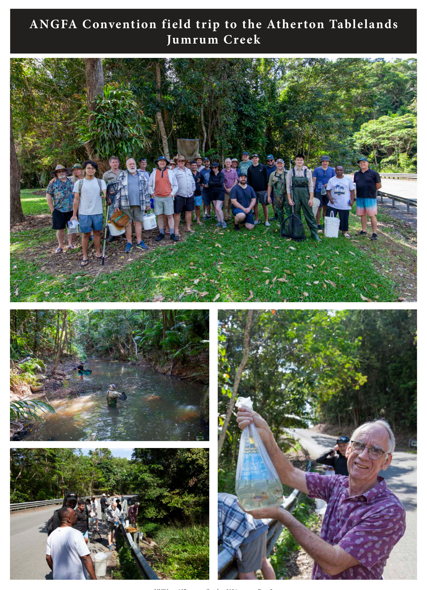 Convention delegates on a field trip collecting fish at Jumrum Creek in the Atherton Tablelands
