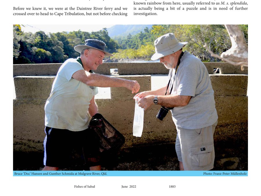 Bruce 'Doc' Hansen and Gunther Schmida at the Mulgrave River, Queensland