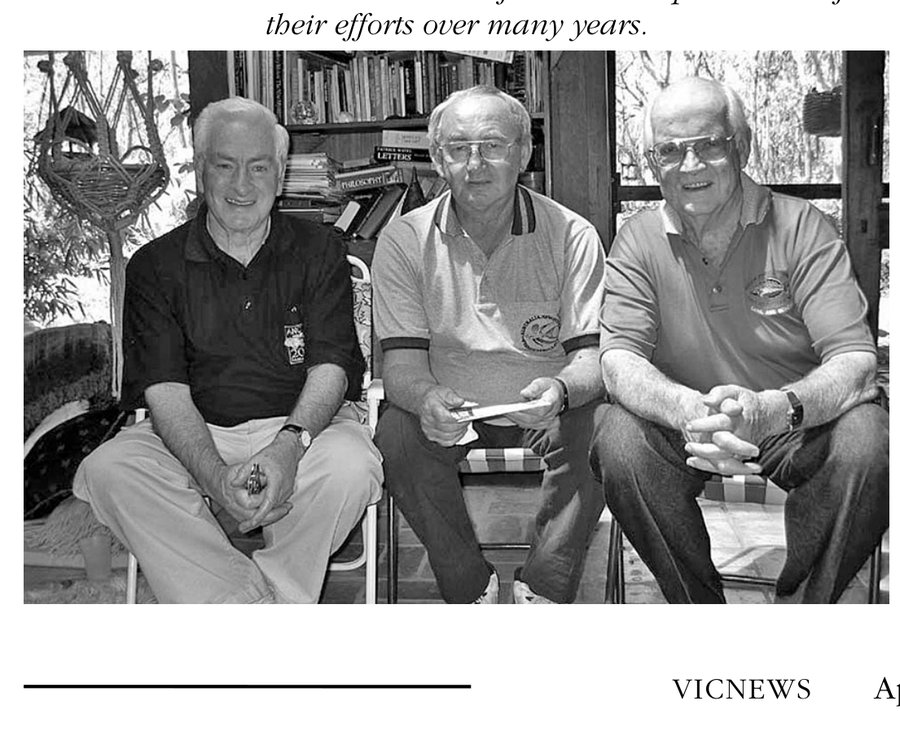 Neil Armstrong, Ken Smales and Ron Bowman, the original Fishes of Sahul production team
